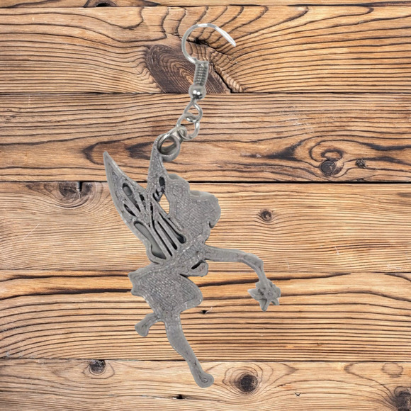 Tinkerbell Hook Earrings - 3d Printed - Handmade - 1 Pair - Picture 3 of 4